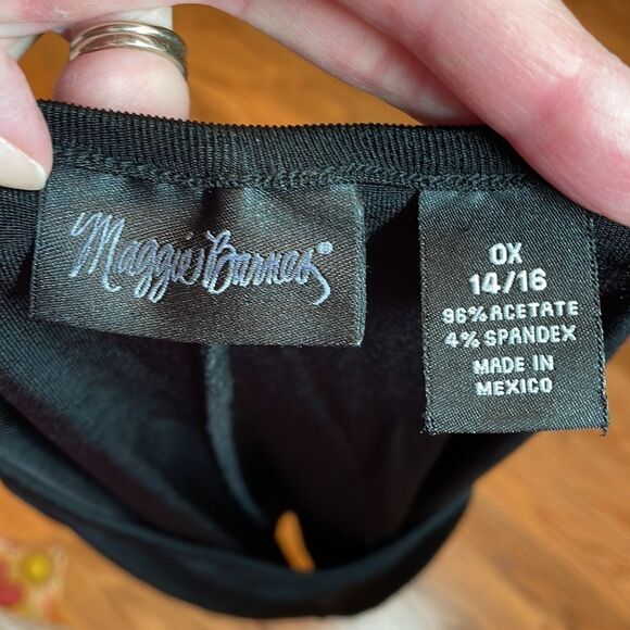 Maggie Barnes Slinky Tank Top, black, dressy sleeveless, 0X 14-16 - Picture 4 of 5